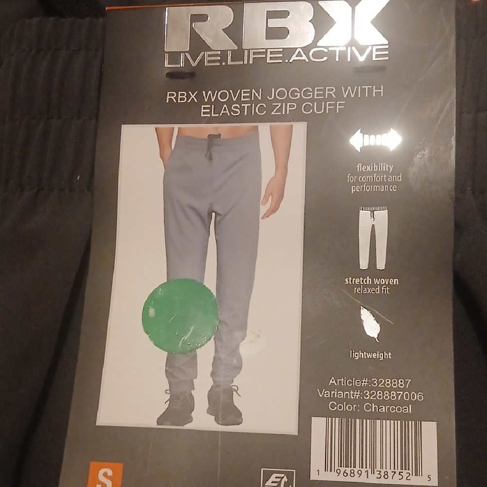 RBX Charcoal Jogger Pants with Elastic Zip Cuff